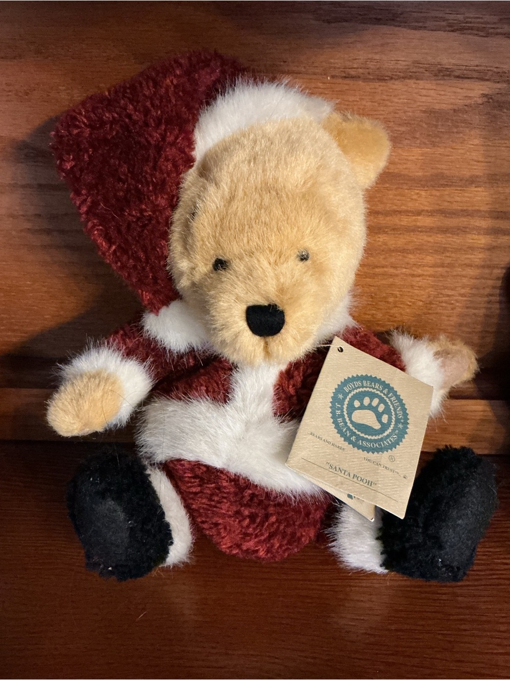 Vintage Boyds Bears Santa Pooh Bear with Tag (1999)